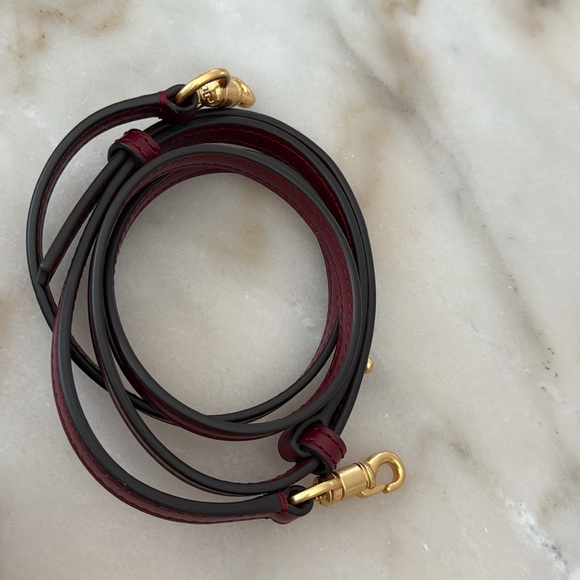 Tory Burch Lee Radziwill Petite Bag Tinto (Burgundy-Dark Red) Bag Gold Accents - Picture 9 of 16